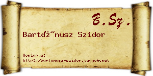 Bartánusz Szidor névjegykártya